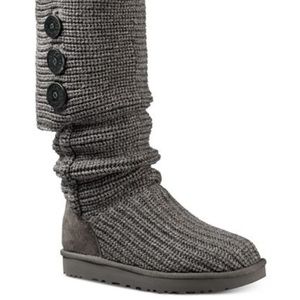 UGG Grey Classic Cardy Woven UGG Boots - Sz 7